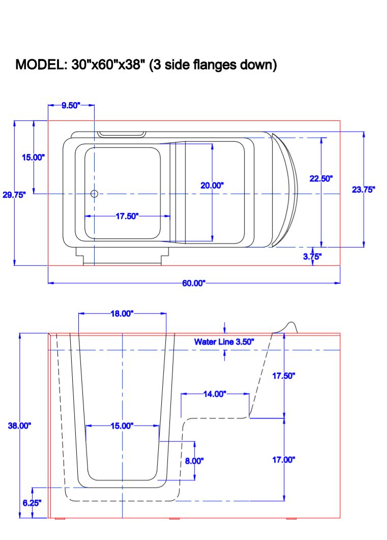 3060 Walk In Tub By American Tubs